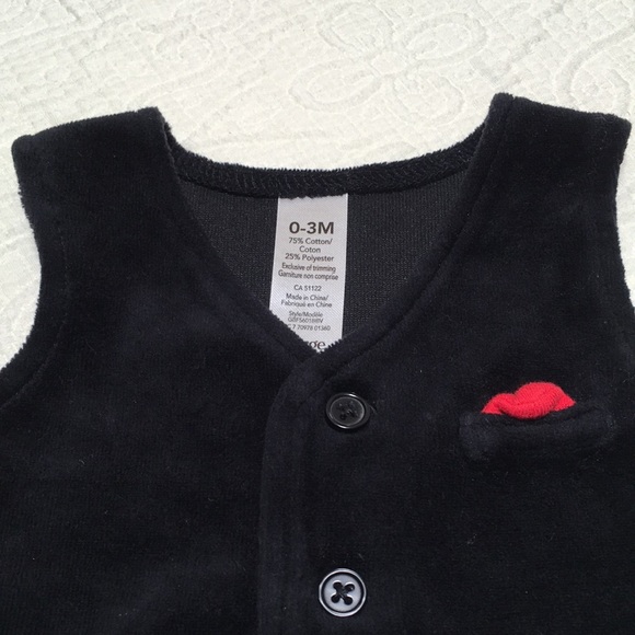 0-3m (6/$20) Velour Vest/Waistcoat by George - Picture 4 of 13